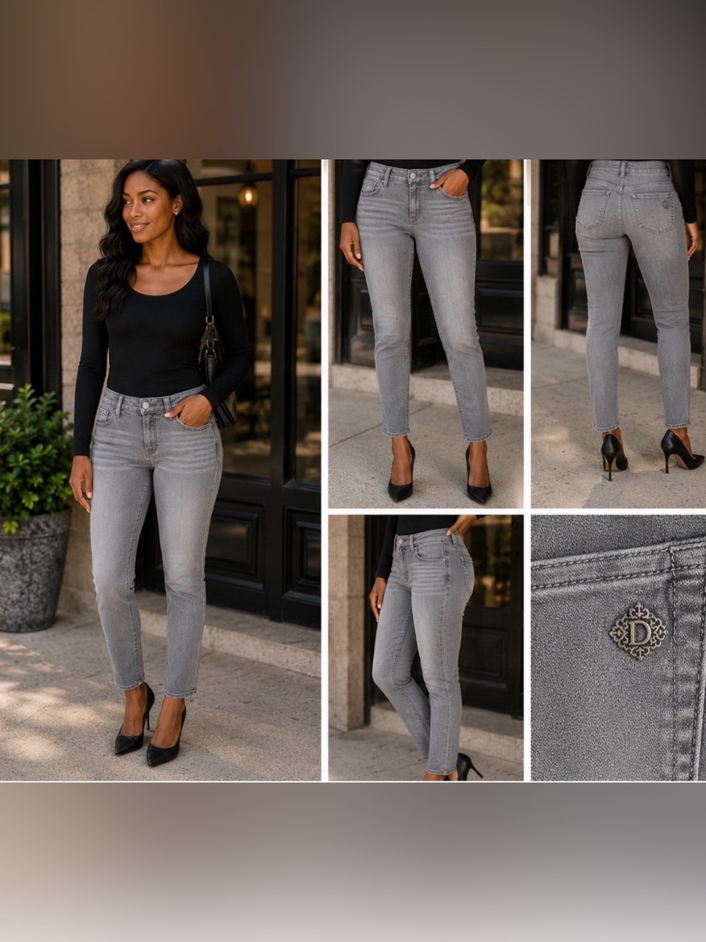 Democracy Women's Gray "Ab"Solution Skinny Jeans Size 8